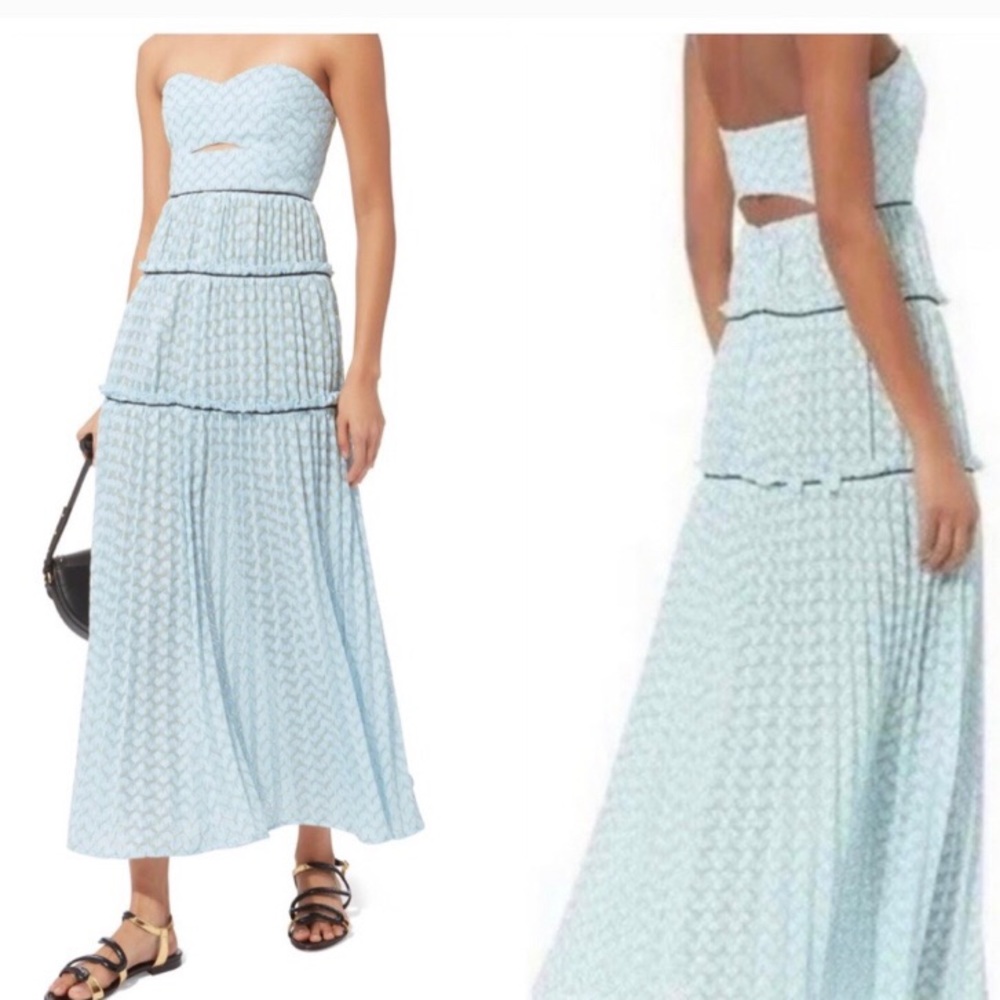 Metallic Chevron Knit Bandeau Dress